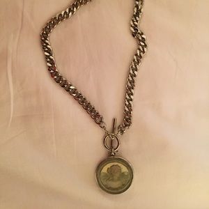 Gorgeous silver portrait necklace